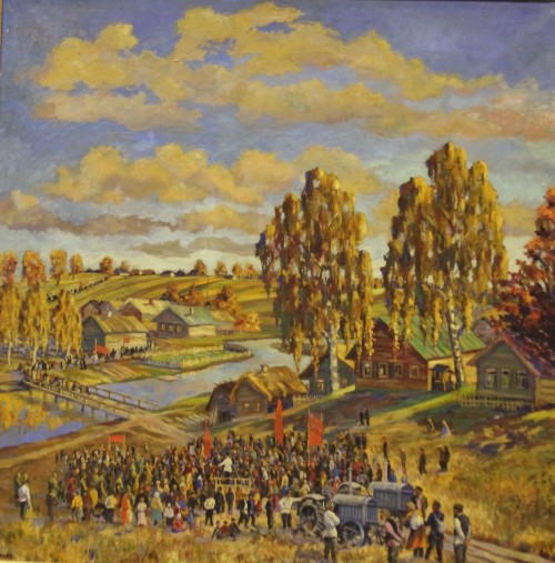 Первов А.П.Встреча тракторов.1930 г.Холст, масло